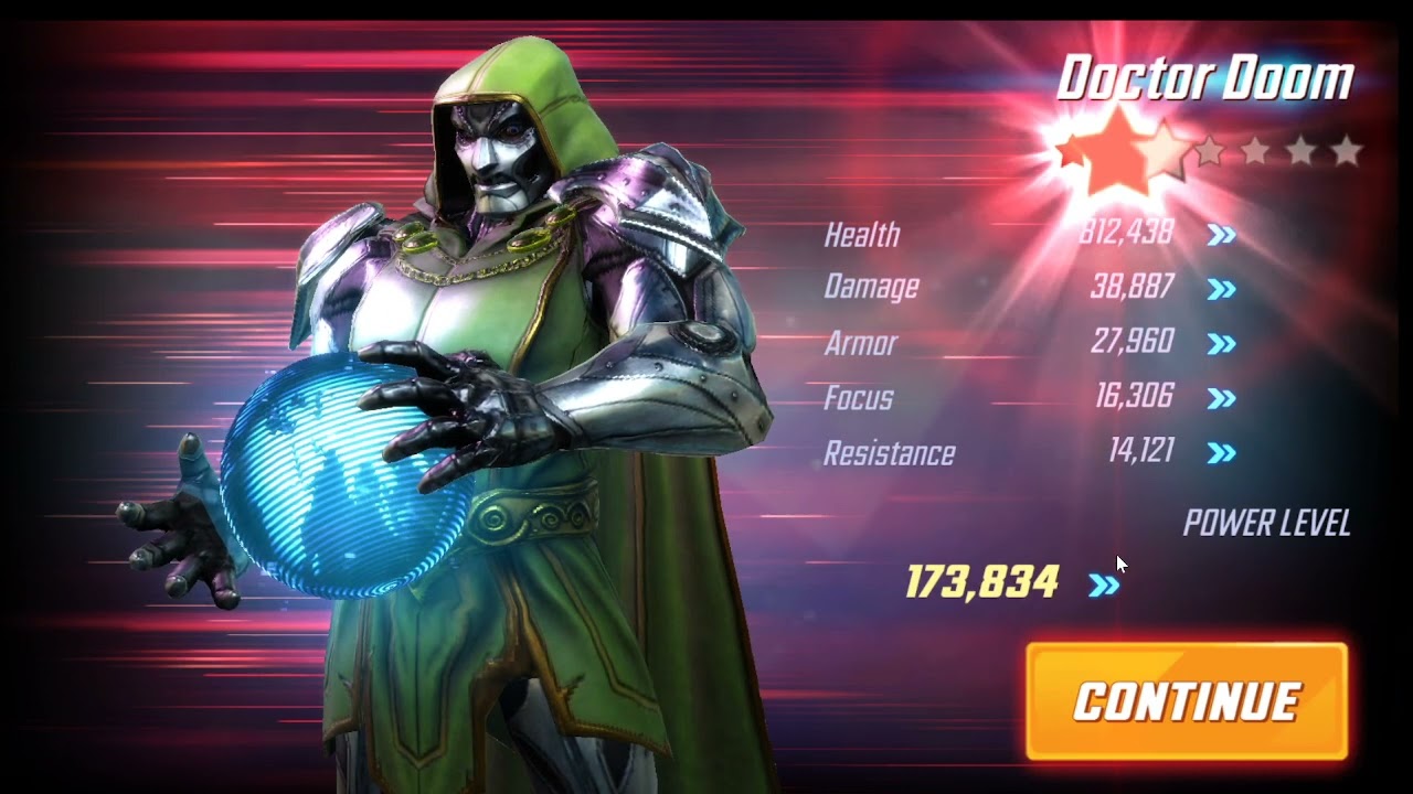 Upgrade Doom to 5RS Best Use of Dark Promo Credits Marvel Strike