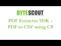 ByteScout PDF Extractor - PDF to CSV using C#