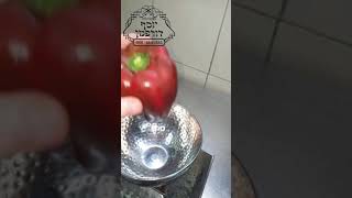 Titleאקרית על החלק העליון של הפלפל אדום, ללא הגדלה בעין רגילה ואחכ גם מוגדל