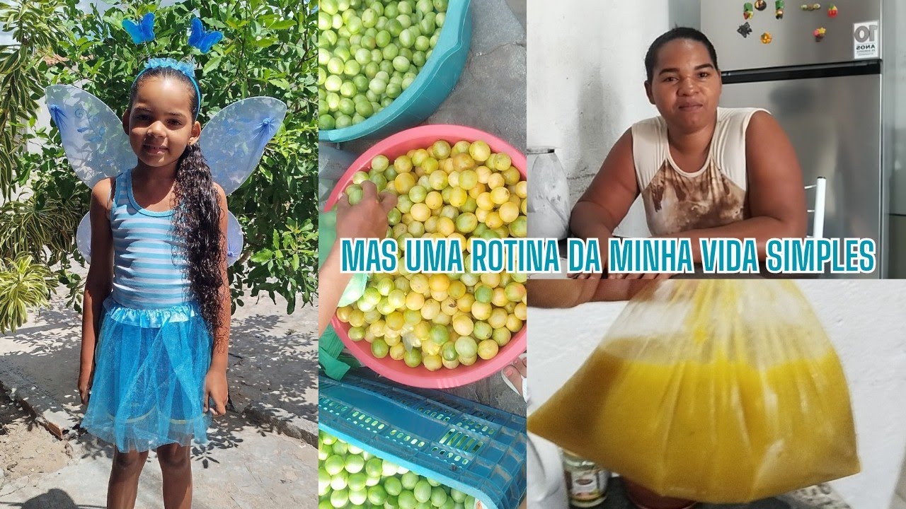 Fiz poupa de imbu +almoço simples/ limpei os pés do porco+ lavei roupas