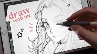 draw with me ♡ real time sketching session ✦ [chill ambience] screenshot 3