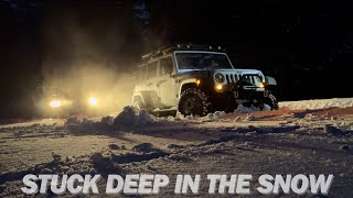 Snow Camping Takes A Turn For The Worst: Offroad Recovery Stuck Deep In the Woods