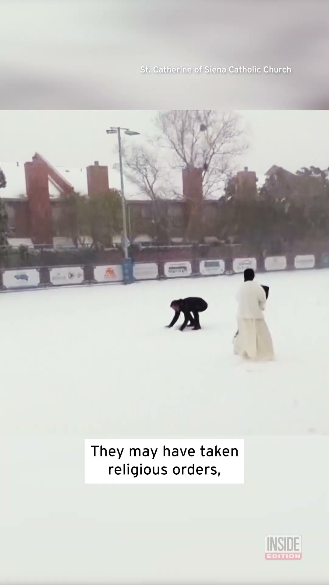 3 Nuns Take on a Priest in a Snowball Fight #shorts