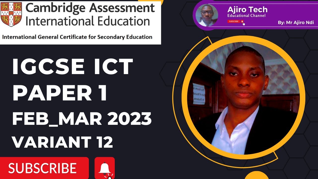 IGCSE ICT (0417/0983) Paper 1 Theory February March 2023 Variant 12