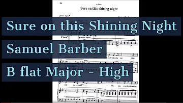 Sure on this Shining Night Piano Accompaniment High Key Barber Karaoke