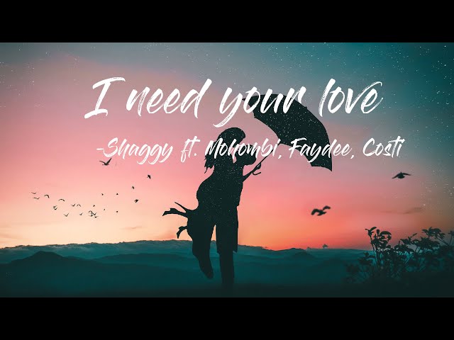Shaggy - I Need Your Love ft. Mohombi, Faydee, Costi (Lyrics Video)