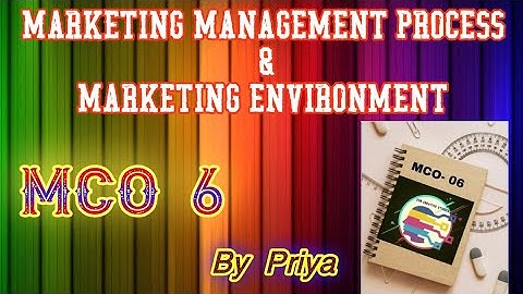 MCO 6 Unit 1 | Marketing Management Process & Marketing Environment | MCOM | By Priya Ma