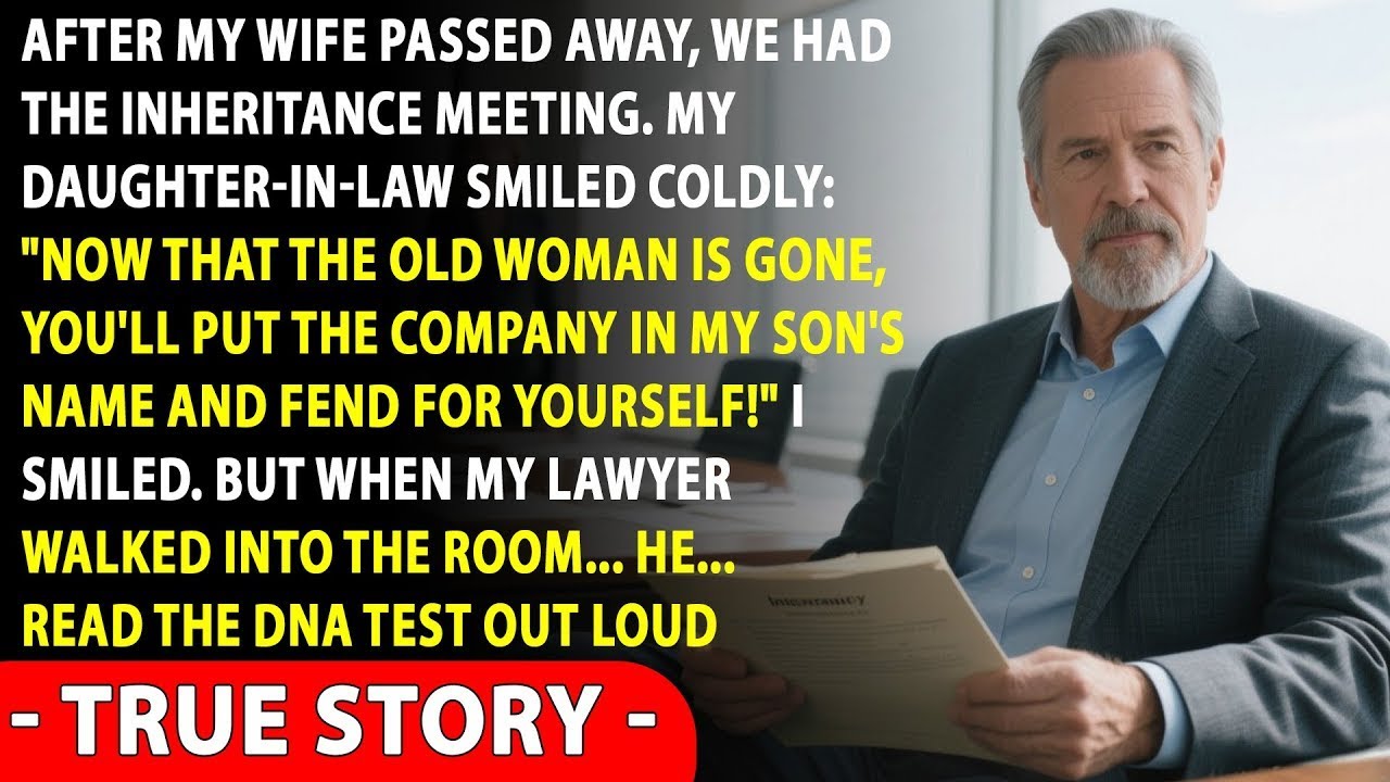 After my wife passed away, we had the inheritance meeting. My daughter-in-law smiled coldly: Now!!