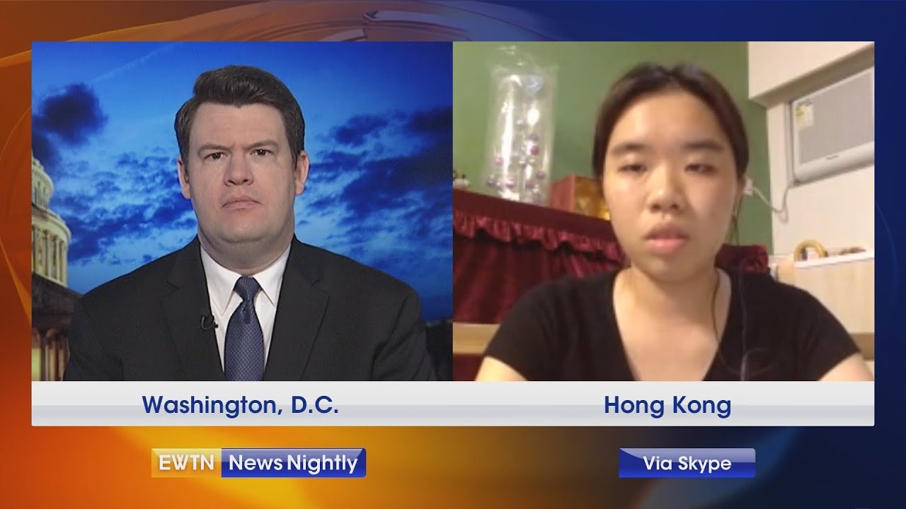 Students in Hong Kong form a human chain in protest - EWTN News Nightly