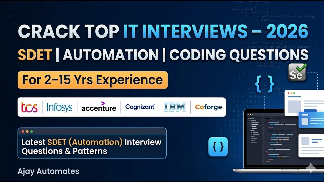 Complete Automation Testing Interview Prep | Selenium Framework + API ...