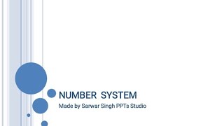 PPT on Number System