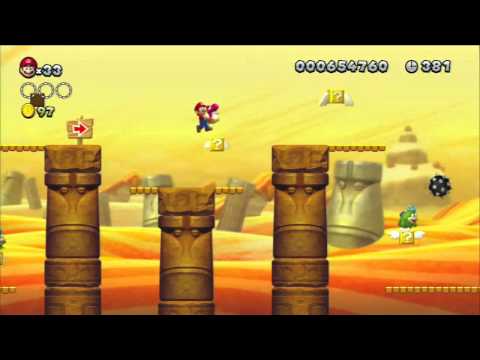 New Super Mario Bros. U - Walkthrough Part 13 (100%) - Layer-Cake Desert-4 (2-4)