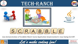 Live Demonstration of Scrabble Word Game using Java Swing GUI API | Java Game Project | @TechRanch screenshot 2