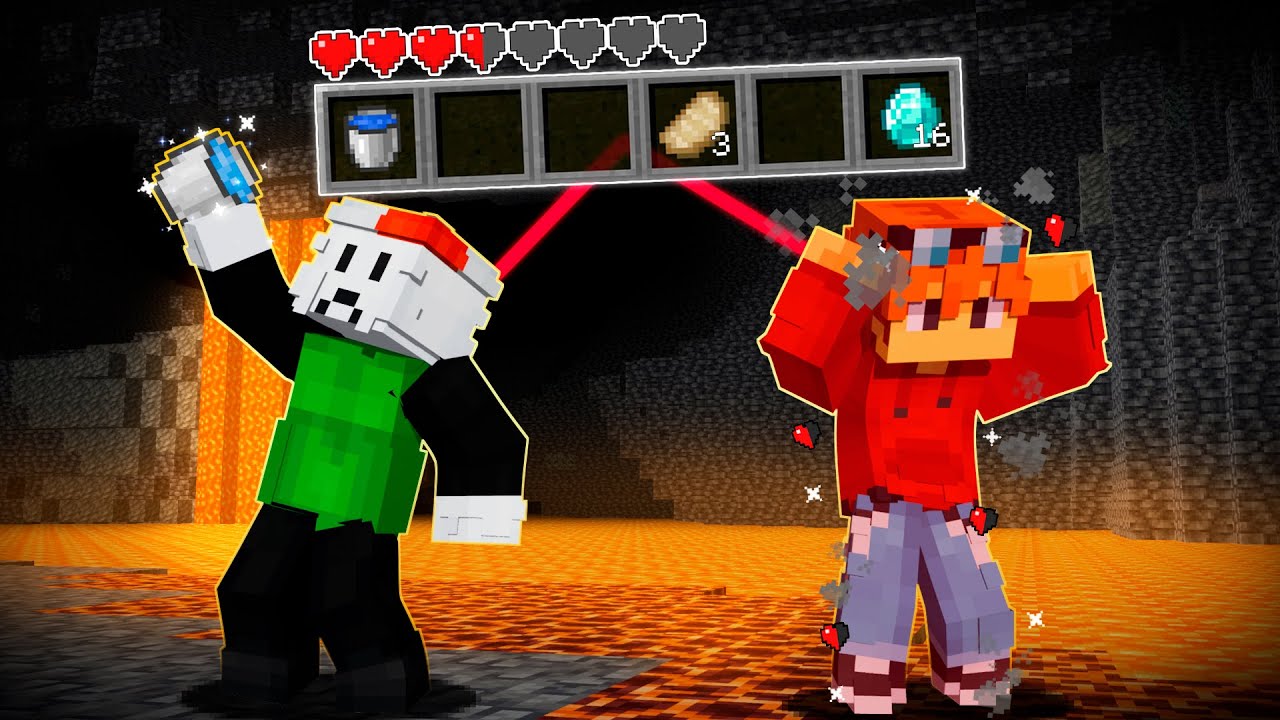 MINECRAFT PERO Compartimos INVENTARIO y CORAZONES 😭 | Retos en Minecraft