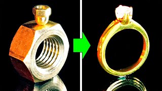 طريقة صناعة خاتم بلوري من حبة فستق فارغة || ٢٨ من المجوهرات تصنعها بنفسك