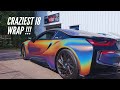 Craziest bmw i8 wrap in avery gloss pride prismatic grey