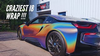 Craziest bmw i8 wrap in avery gloss pride prismatic grey