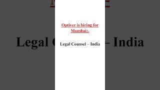 Optiver is hiring for Mumbai - Legal Counsel – India #mumbai #investing #trading #legal #india #job
