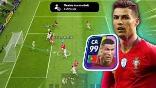 Cristiano Ronaldo 99 fazendo o adversário Quitar eFootball 23 Mobile