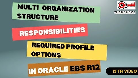 Multi Organization Structure//Responsibilities/Required Profile Options in OracleEBS R12 -13th Video