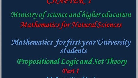 Part 1 Mathematics Chapter 1 prepositional and set theory by Afan Oromo
