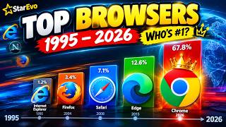 🌐 Top Web Browsers Race (1995–2026) 📊 | Chrome vs Firefox vs Safari vs Internet Explorer