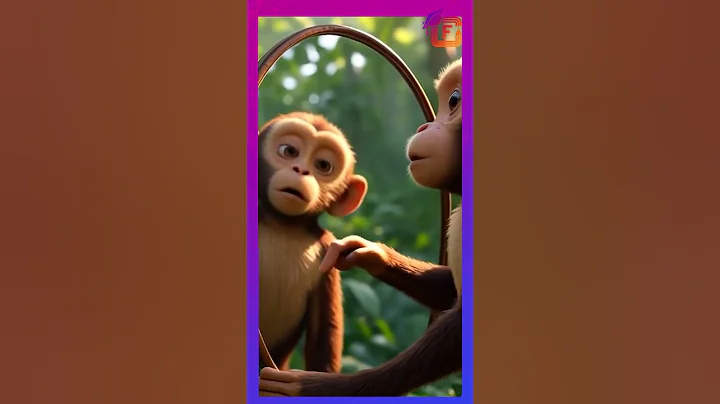 The Monkey and the Mirror | Funny Moral Story | Monkey & Mirror Short #shorts