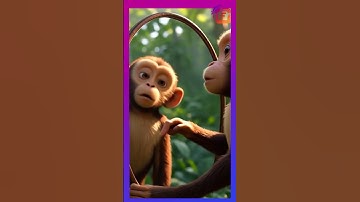 The Monkey and the Mirror | Funny Moral Story | Monkey & Mirror Short #shorts