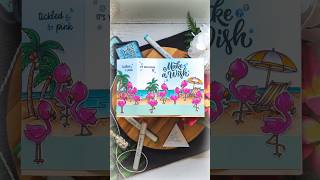 A Flamboyance of Flamingos Front & Center in this Z-Fold card!  #cardmaking #cardmaker #coloring