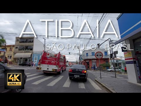 Atibaia 4K - Dirigindo nas Ruas do Centro Comercial - São Paulo Brasil - 23/04/2022