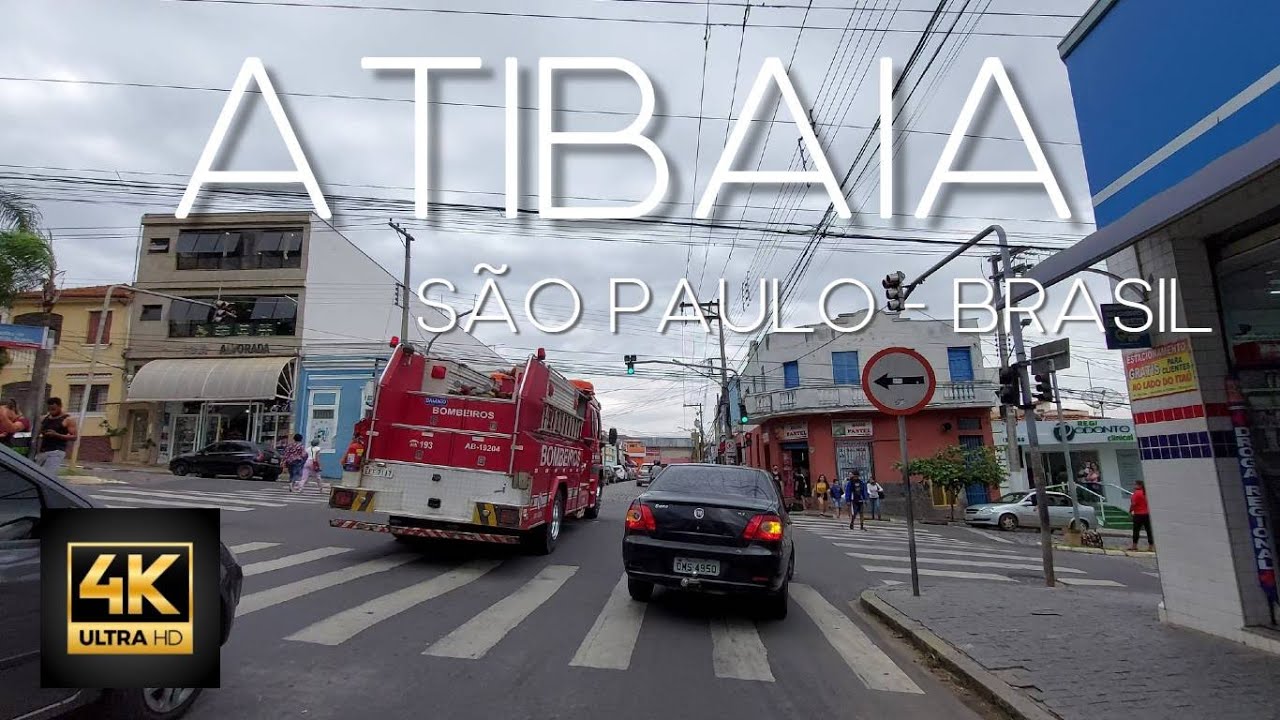 Atibaia 4K - Dirigindo nas Ruas do Centro Comercial - São Paulo Brasil - 23/04/2022