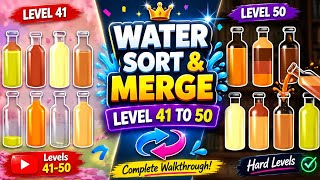 Water Sort & Merge - Game Level 41 To Level 50 - Colour Matching Game 
