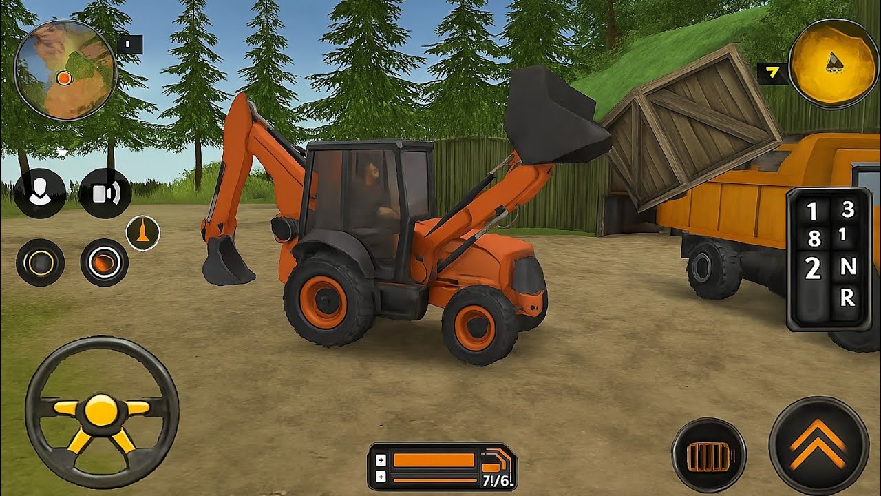 🚜 Backhoe Loader Simulator | Excavator Truck Loading Mission Gameplay ...