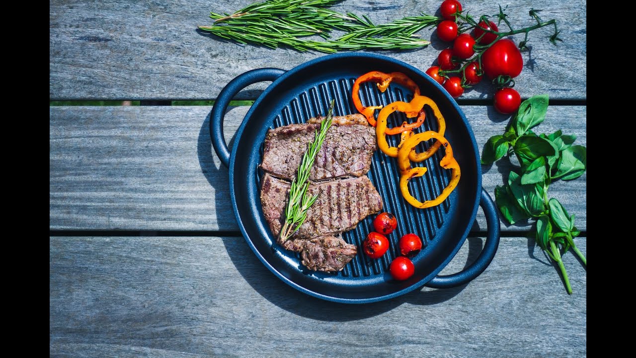 T-Bone Steak on The Whatever Pan Cast Aluminum Griddle with Glass Lid  Copper Chef Induction Burner 