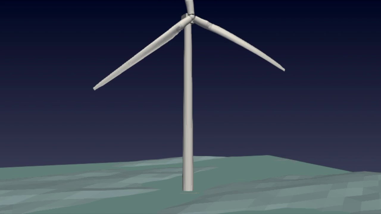 Offshore Floating Spar Platform Wind Turbine Animation using FAST