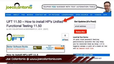 UFT 11.50-How to download and install HP Unified Functional Testing 11.5