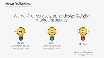 3-Step Process / Bullet Points PowerPoint Template (B) - Warna Slides