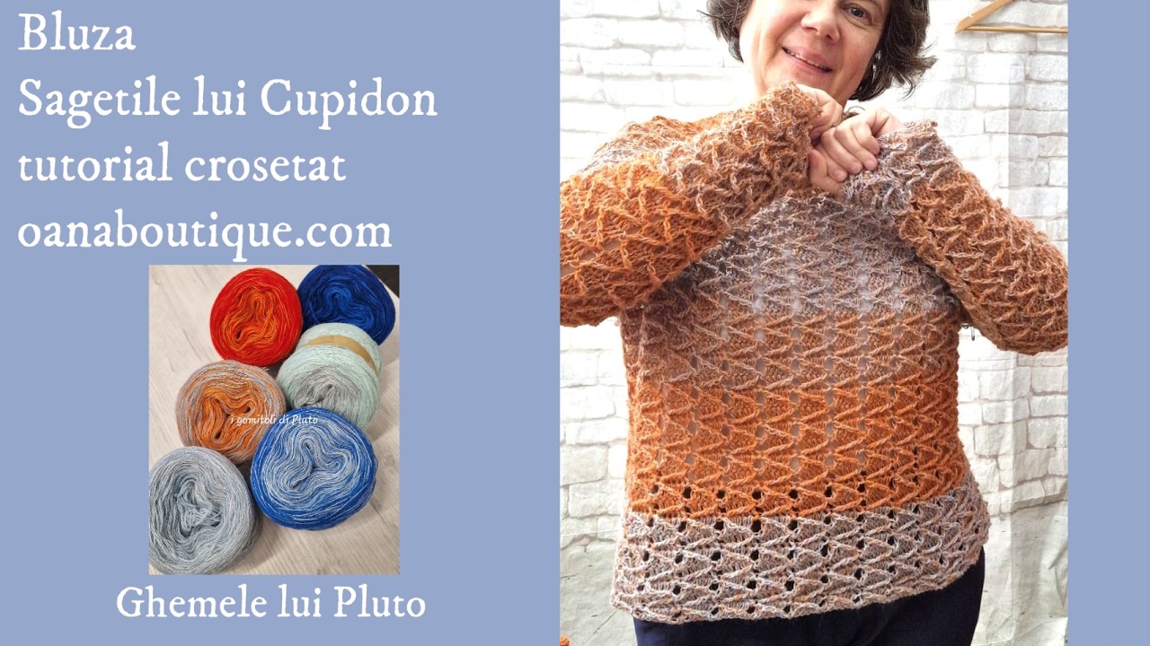 Bluza crosetata Sagetile  lui Cupidon un model oanaboutique