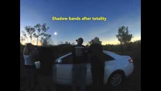 Shadow bands during the total solar eclipse of November 14, 2012