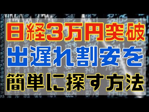 日経平均株価3万円突破！今から割安銘柄を簡単に探す方法！