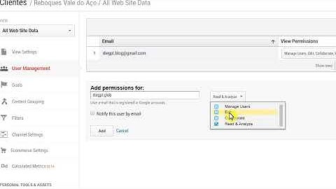 Add or remove user on Google Analytics