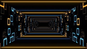Blue & Orange Rectangle Tunnel | FREE VJ LOOP 4K | LED Visuals for DJs & Stages