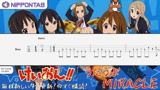 Bass Tab K On うたうよ Miracle Utauyo Miracle Op2 けいおん ベース Tab譜 Youtube