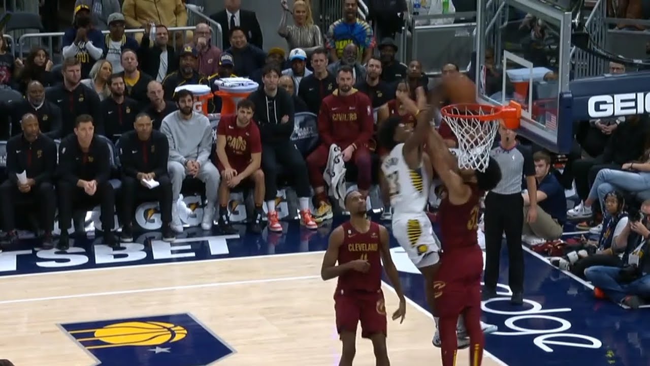 Aaron Nesmith Monster Dunk on Jarret Allen