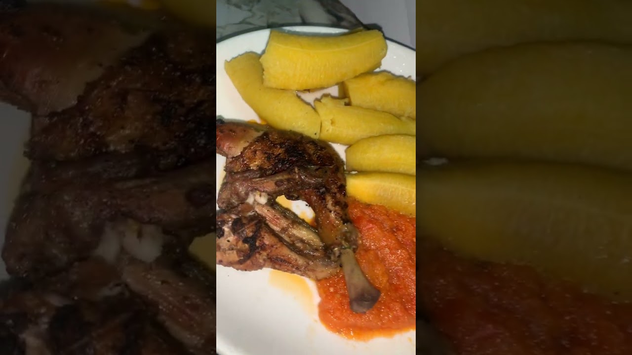 Banane bouillie poulet braisé pour remplacer l Alloco #bio #bonnecuisine #africanfood