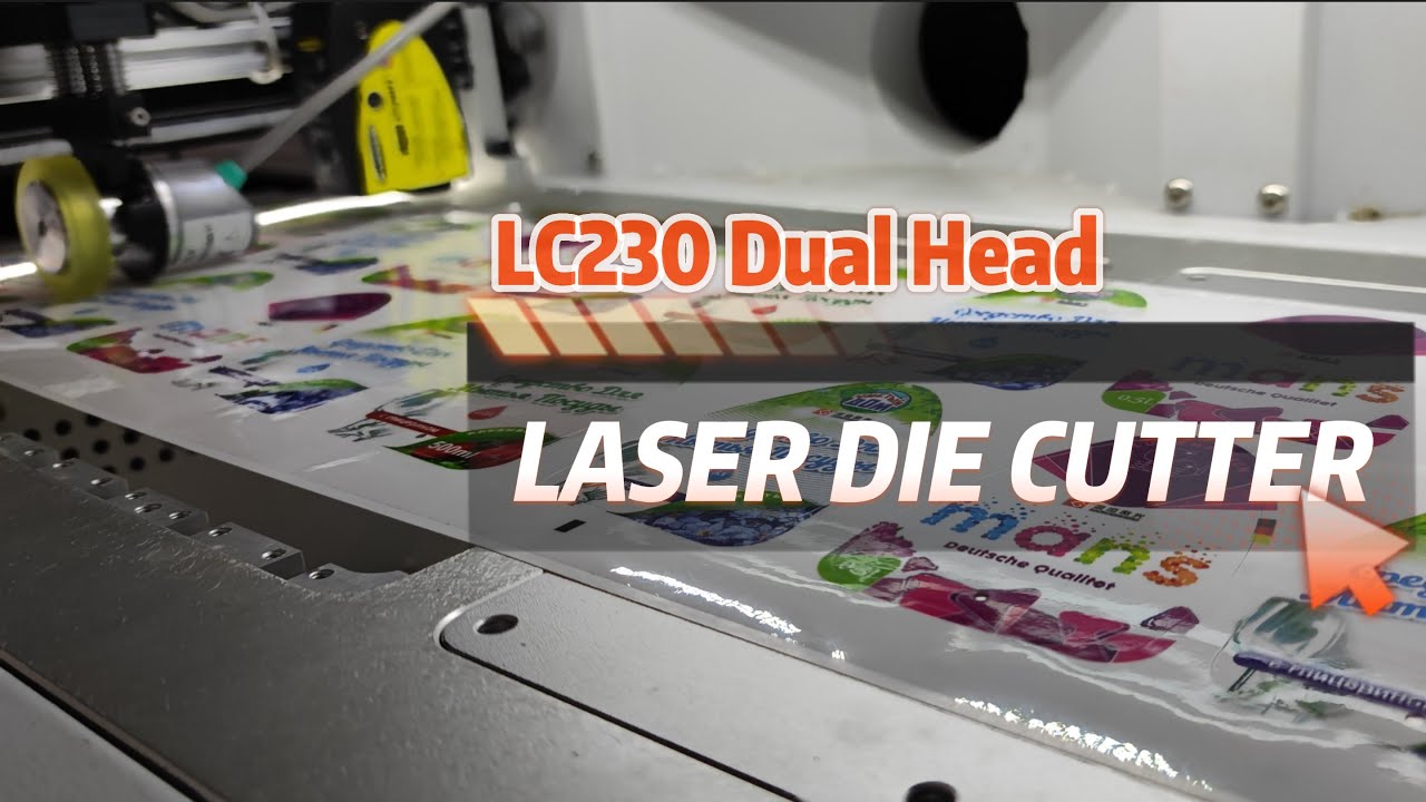 Roll to Roll Dual Head Laser Label Cutter with Lamination and Blades