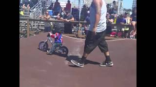 1 year old Youngest bmx racer. Strider racing.