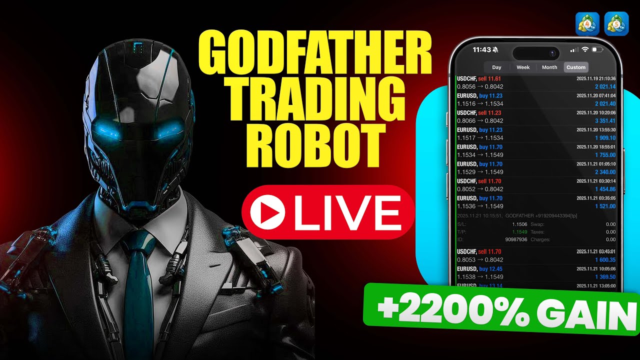 Live Trading Using Godfather Expert Advisor for MT4 & MT5 |Forex Trading Robot | +91 9209443394 |
