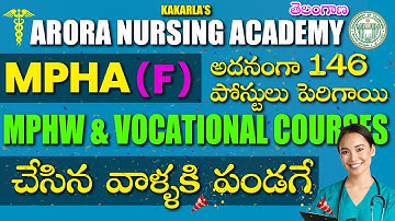 MPHW (F) Posts in Telangana | #telnagana | By SRI GIRI SIR  | ARORA NURSING ACADEMY #trending #viral