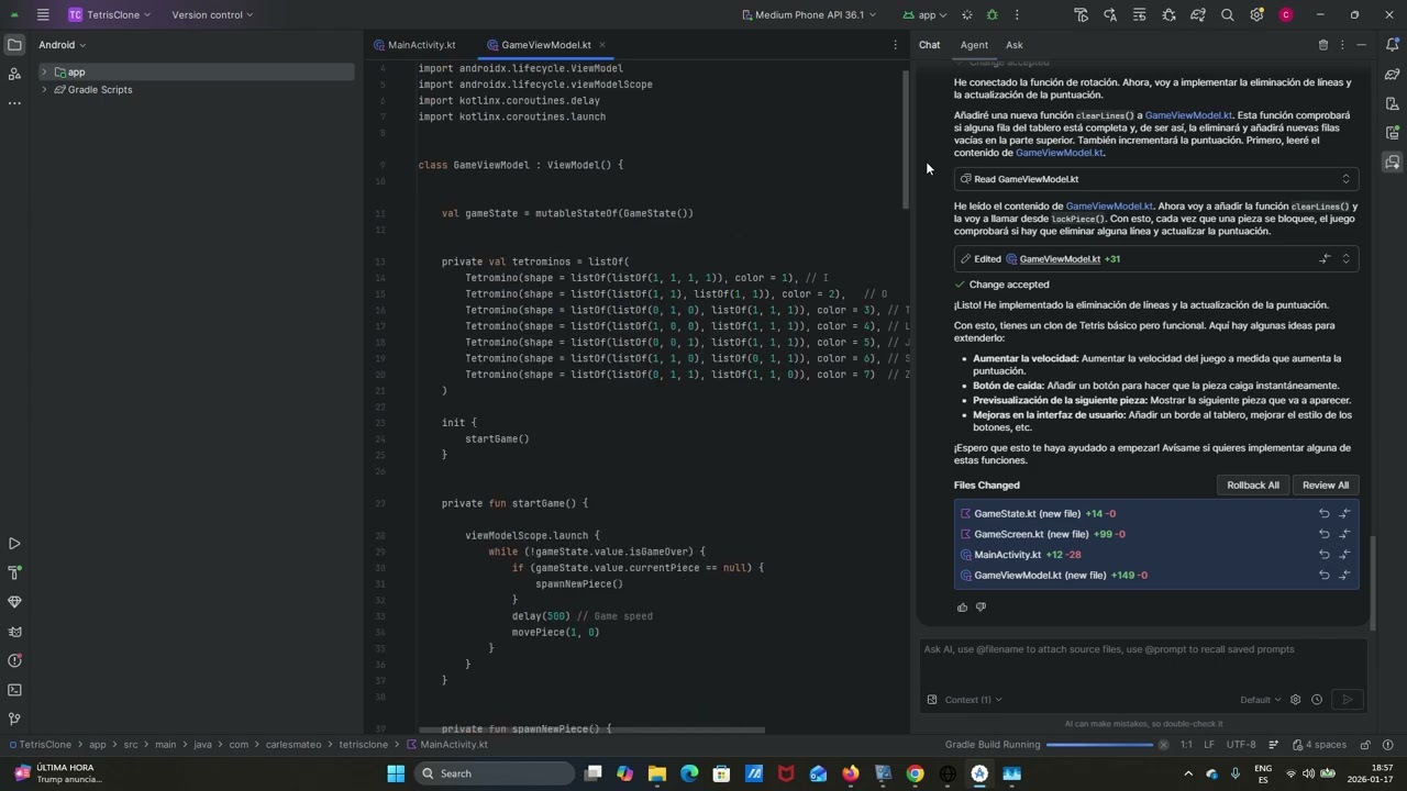Creant un clon del Tetris en Android amb vibe coding